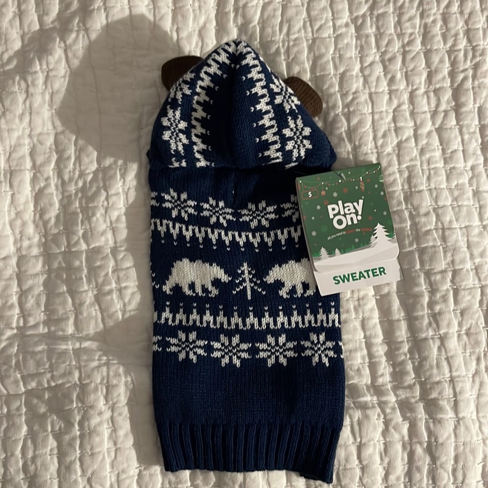 Play On dog winter sweater. Size S